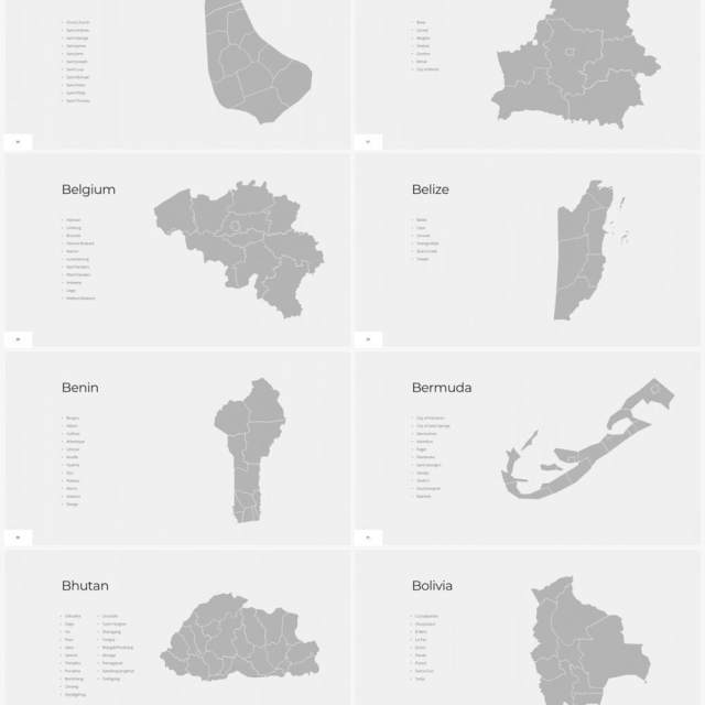 多国家世界地图PPT素材World Maps