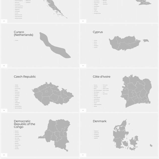 多国家世界地图PPT素材World Maps