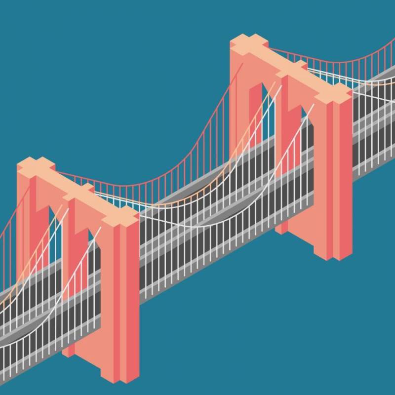 布鲁克林大桥纽约等轴测图