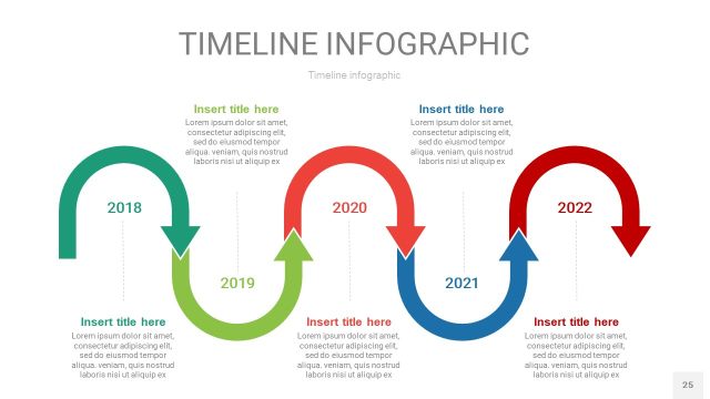 红蓝绿色时间轴PPT信息图25