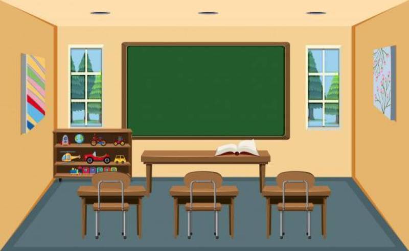 An interior empty classroom