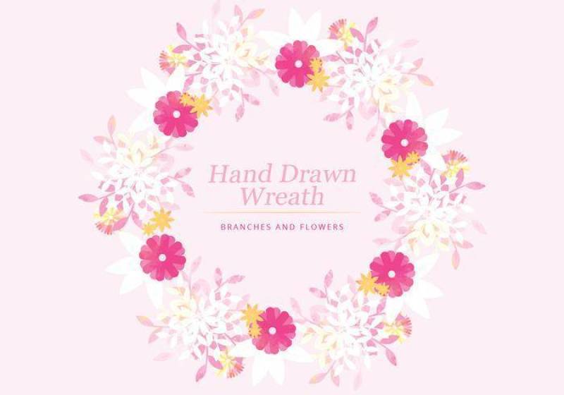 矢量彩色手绘分支