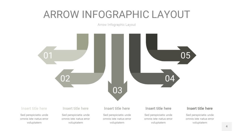 灰色箭头PPT信息图表4