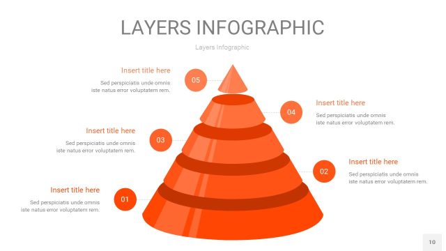 橘红色3D分层PPT信息图10