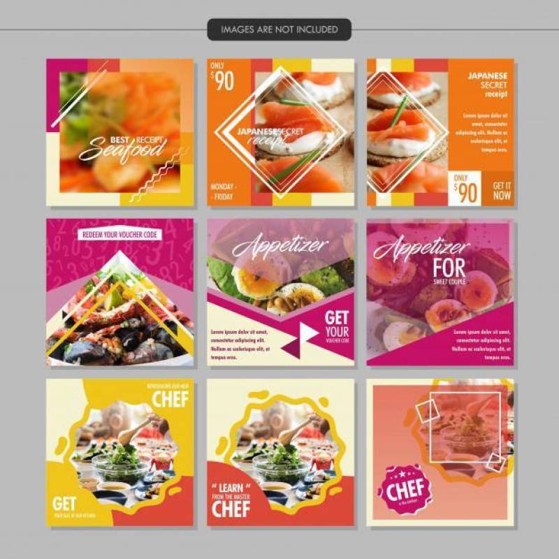 食品餐厅社交媒体发布模板