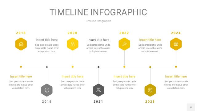 灰黄色时间轴PPT信息图4