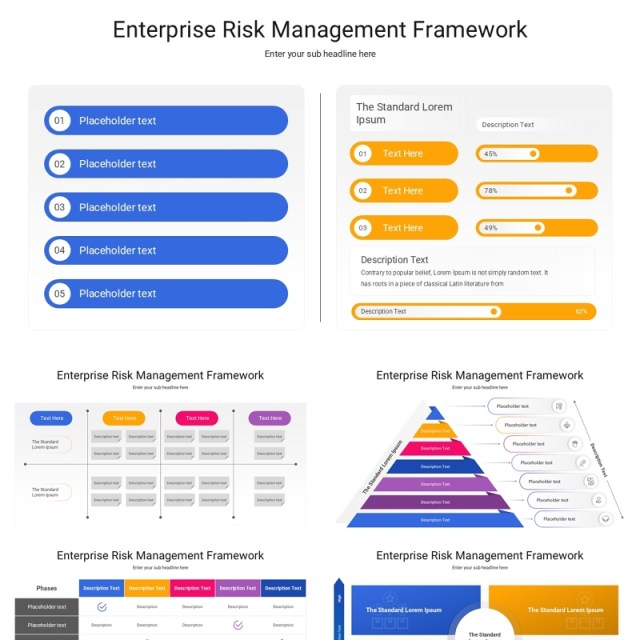 企业风险管理框架分析信息图PPT模板Enterprise Risk Management Framework