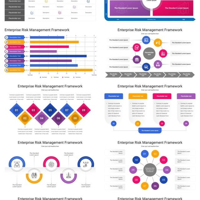 企业风险管理框架分析信息图PPT模板Enterprise Risk Management Framework