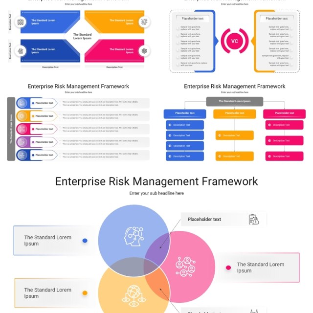 企业风险管理框架分析信息图PPT模板Enterprise Risk Management Framework