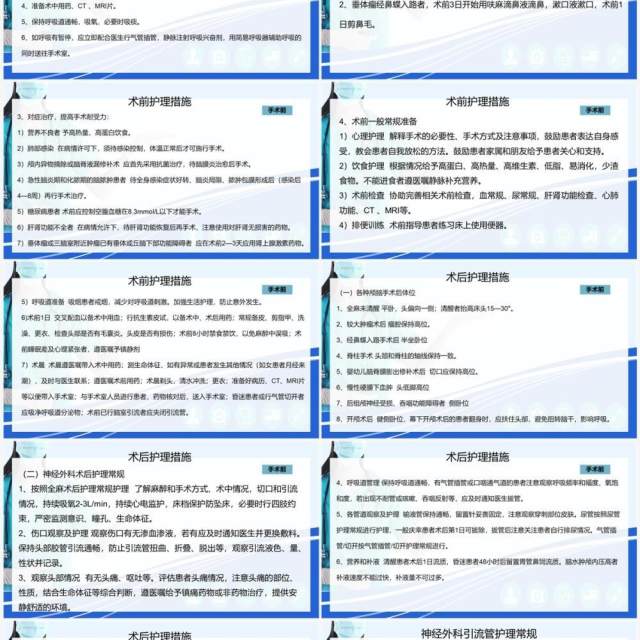 蓝色神经外科围手术期的护理指引PPT模板 蓝色神经外科围手术期的护理指引PPT模板