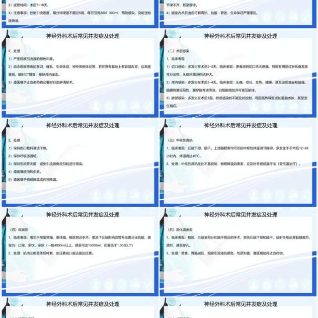 蓝色神经外科围手术期的护理指引PPT模板 蓝色神经外科围手术期的护理指引PPT模板