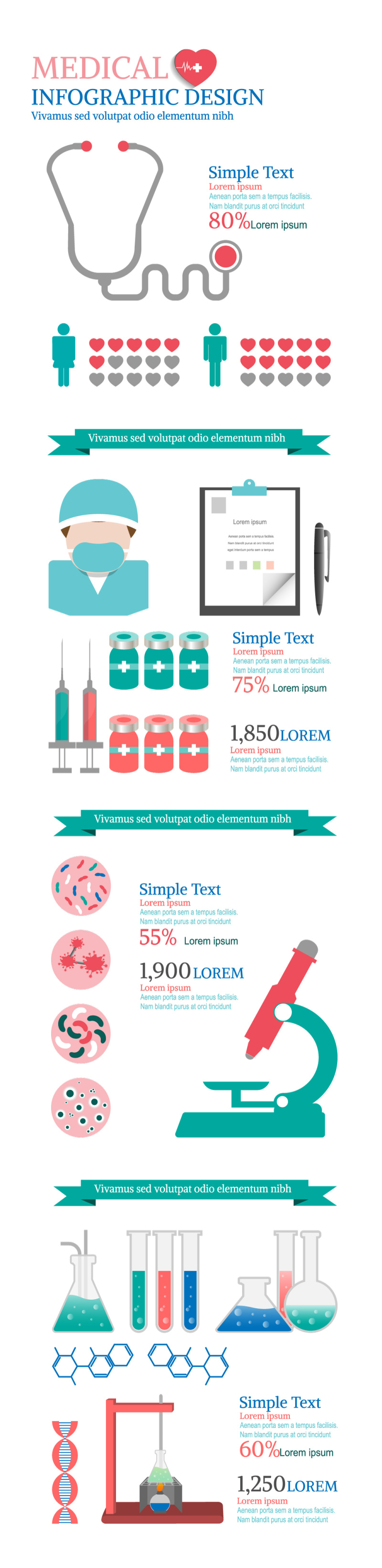 医疗图标信息药针海报显微镜PPT素材商务