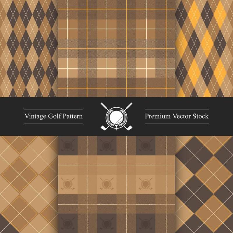 老式高尔夫模式套，棕色的颜色