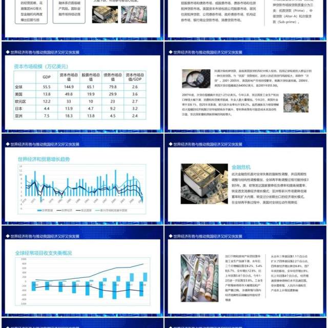 蓝色世界经济形势与推动我国经济又好又快发展动态PPT模板