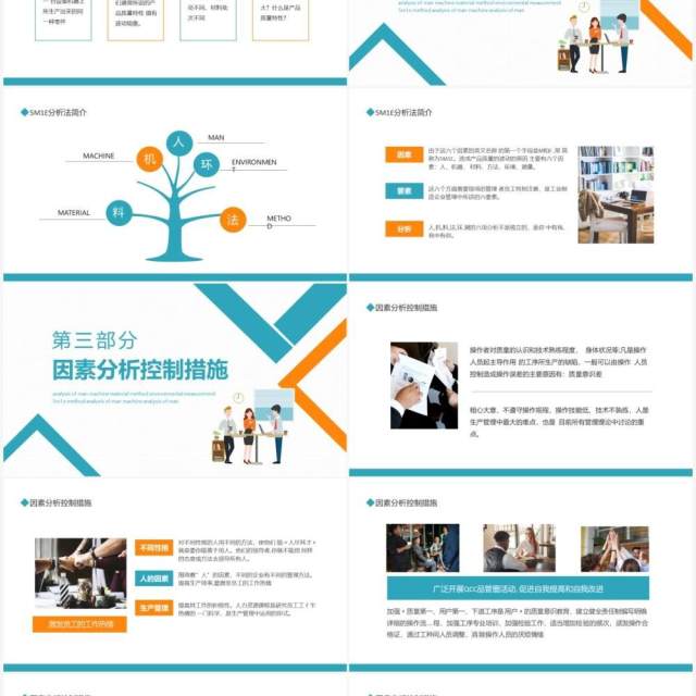 人机料法环测的分析5M1E分析法动态PPT模板(1) 人机料法环测的分析5M1E分析法动态PPT模板(1)