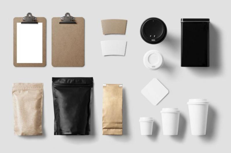 VI模板-品牌形象智能贴图办公-纸杯纸袋子-茶-咖啡PSD
