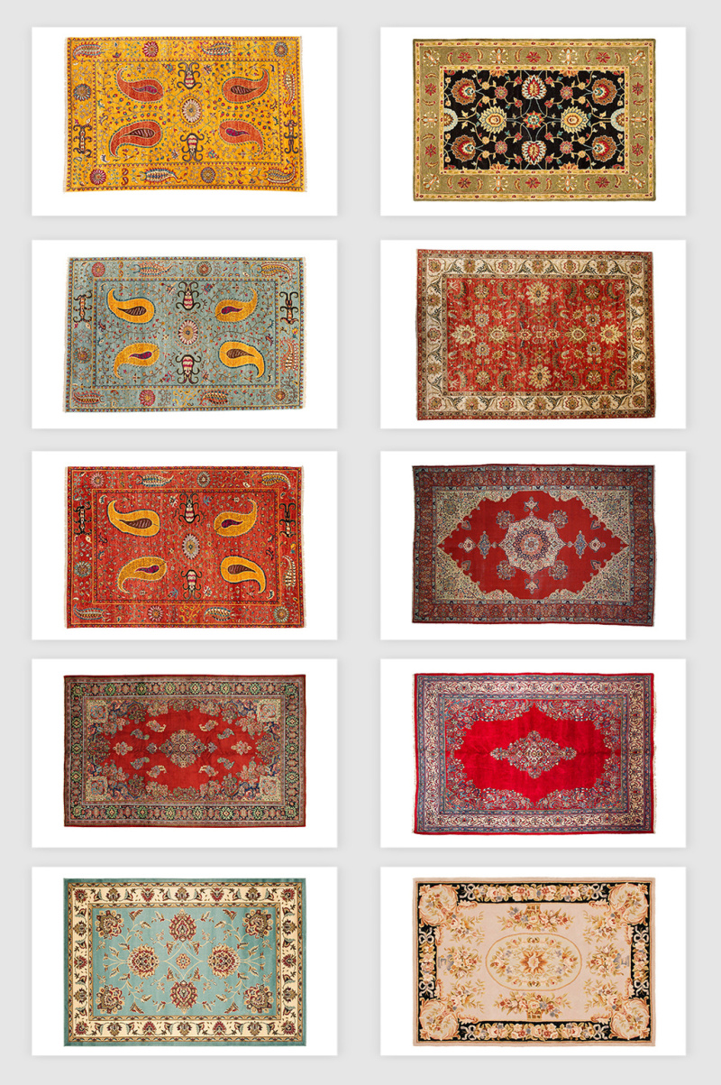 高清免抠欧式复古毛毯地毯