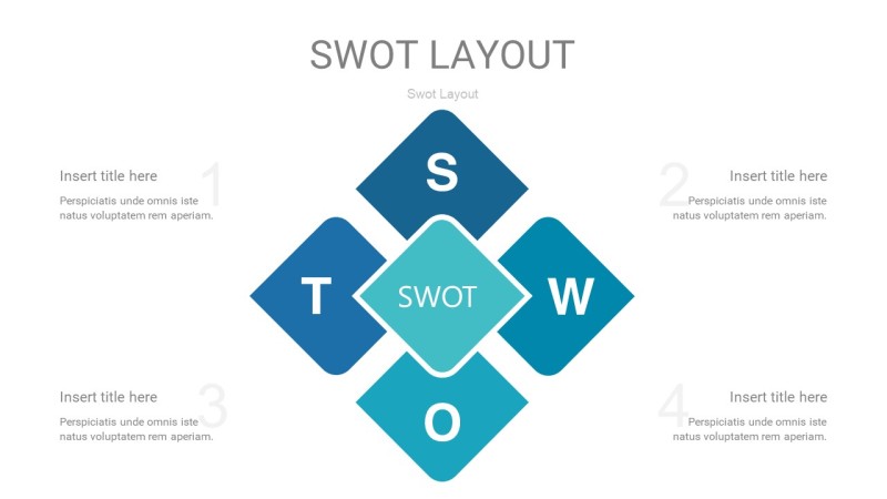 铁蓝色SWOT图表PPT26