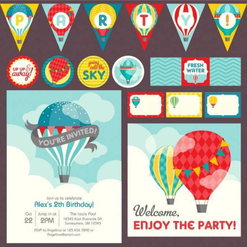 Hot Air Balloon Party Theme Template