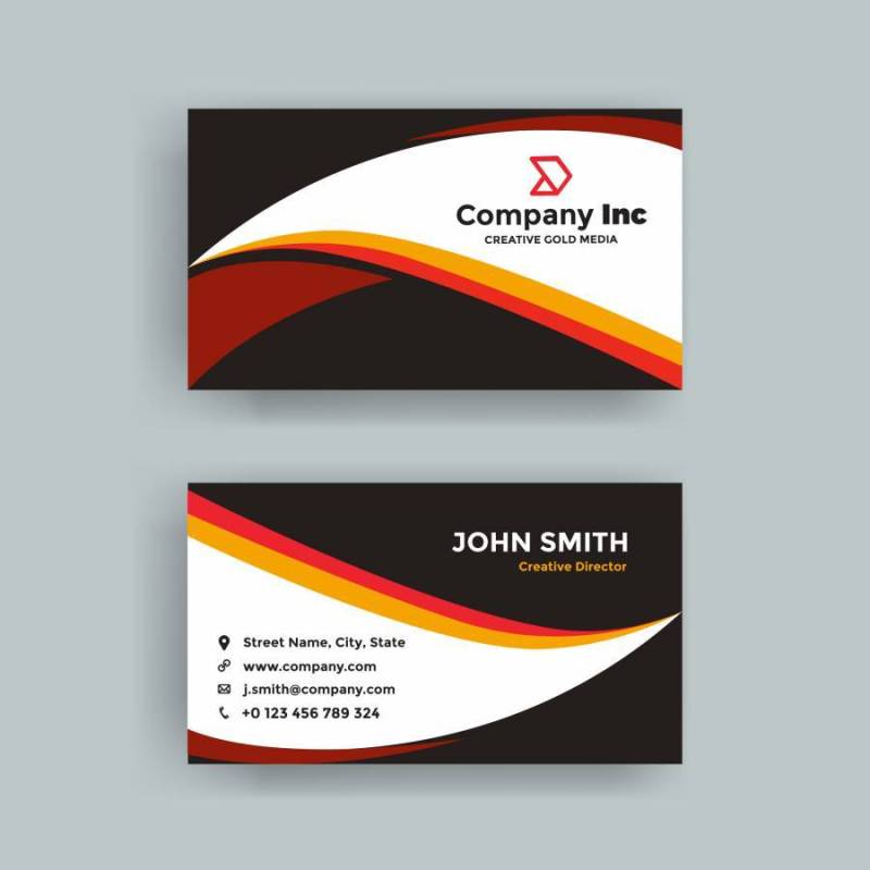 黑色橙色名片