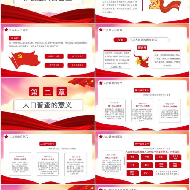 创意简约党政全国第七次人口普查党建通用PPT模板 创意简约党政全国第七次人口普查党建通用PPT模板