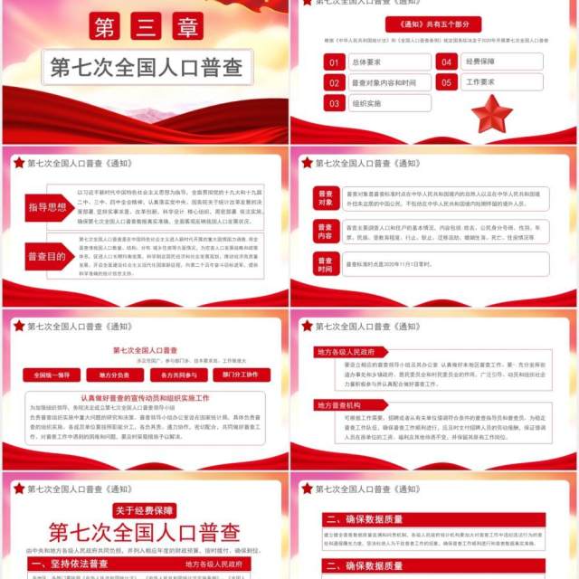 创意简约党政全国第七次人口普查党建通用PPT模板 创意简约党政全国第七次人口普查党建通用PPT模板