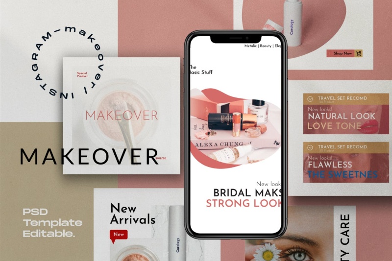 社交媒体模板PSD界面设计素材Makeover Pack 2 - Social Media Template Instagram