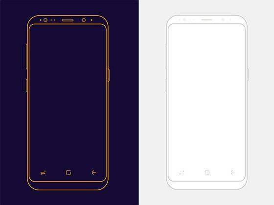 2 枚极简三星 Galaxy S8 线框模型 2 枚极简三星 Galaxy S8 线框模型