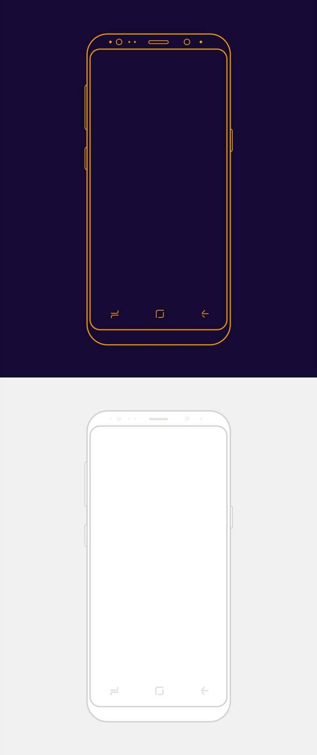 2 枚极简三星 Galaxy S8 线框模型 2 枚极简三星 Galaxy S8 线框模型
