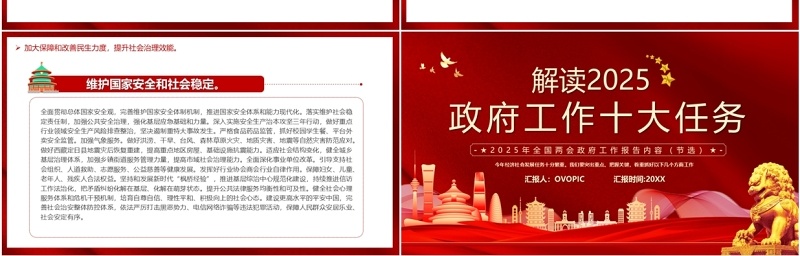 解读2025政府工作十大任务PPT模板