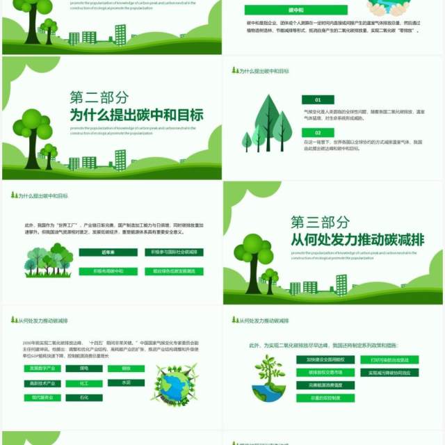 碳达峰和碳中和推进生态文明建设知识科普宣传动态PPT模板