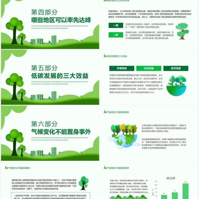 碳达峰和碳中和推进生态文明建设知识科普宣传动态PPT模板