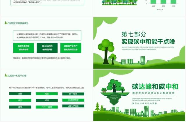 碳达峰和碳中和推进生态文明建设知识科普宣传动态PPT模板 碳达峰和碳中和推进生态文明建设知识科普宣传动态PPT模板