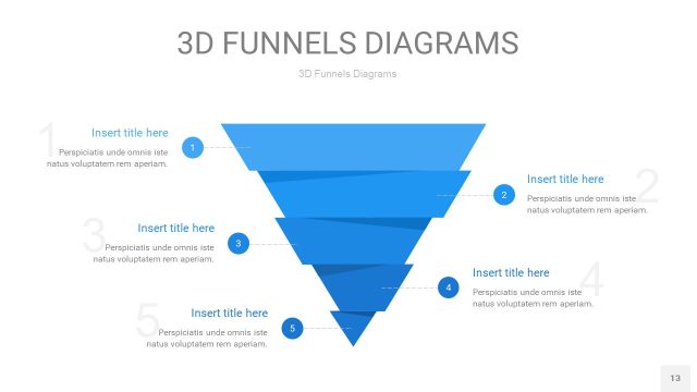 浅天蓝色3D漏斗PPT信息图表13