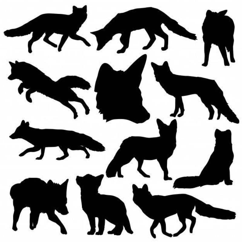 Fox Animal Forest Clip Art Silhouette Vector