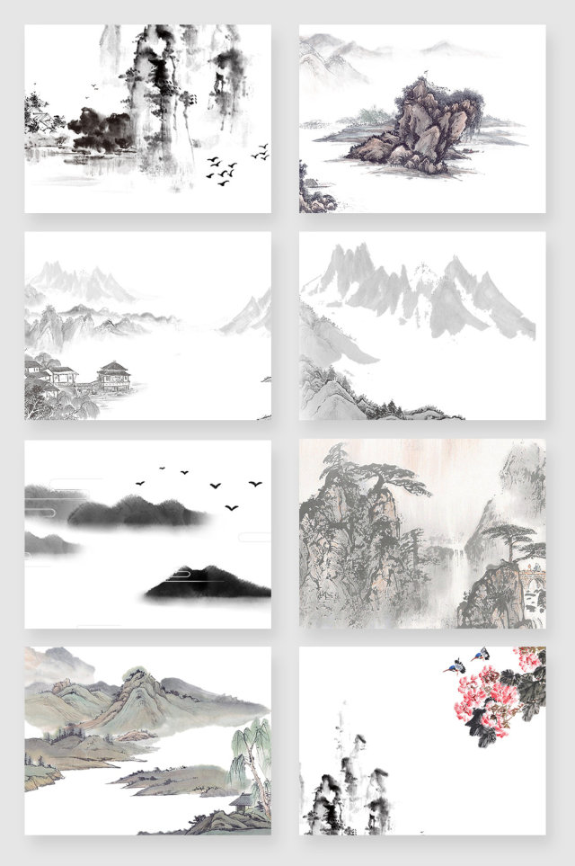 中国风古风国画水墨画素材 中国风古风国画水墨画素材