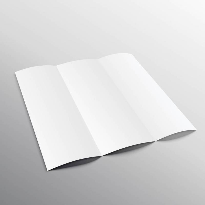 在透视的三部合成的空白的小册子大模型设计