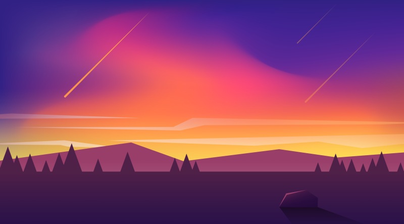 山水自然风景流星雨PSD海报背景素材可印刷