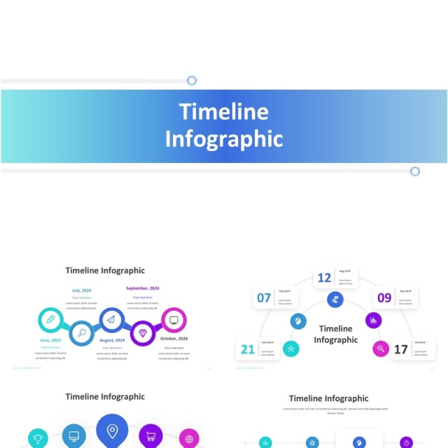 时间线时间轴信息图PPT模板Timeline Infographic - Presentatiton Template