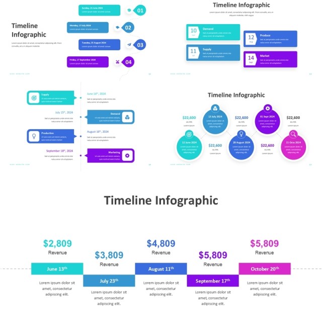 时间线时间轴信息图PPT模板Timeline Infographic - Presentatiton Template