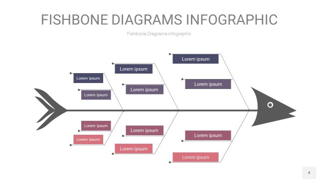 中紫色鱼骨PPT信息图表4
