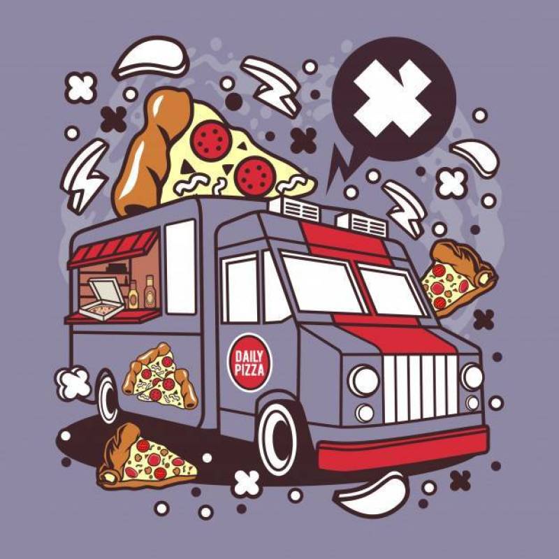 Pizza Van Cartoon