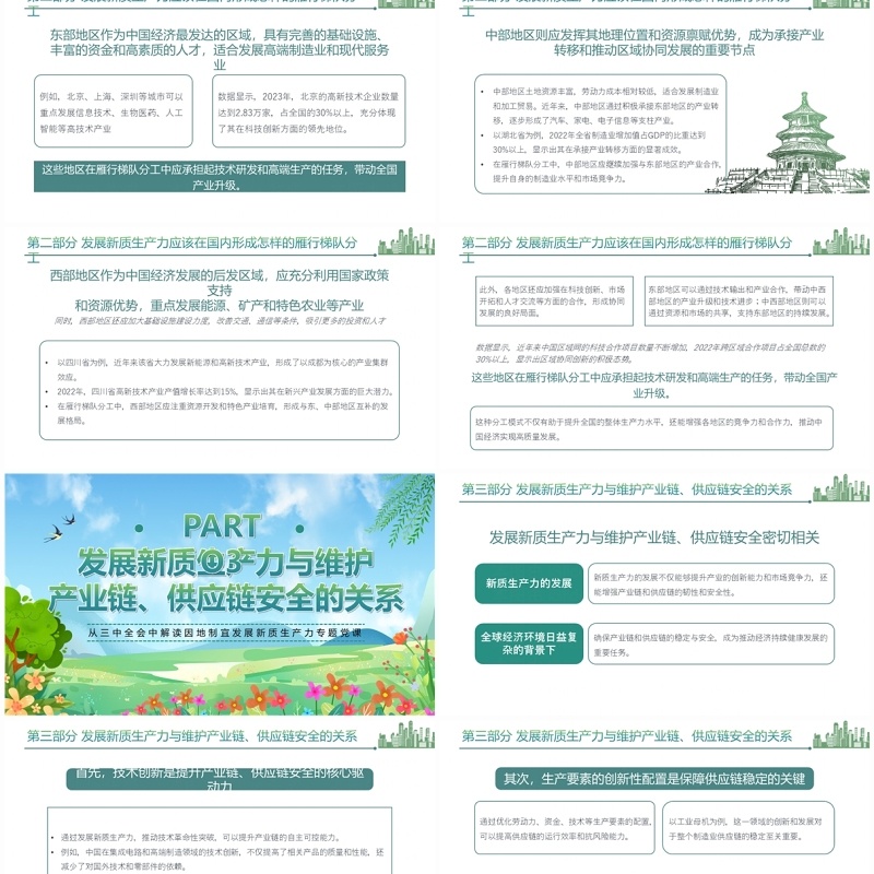 蓝色清新风因地制宜发展新质生产力PPT模板