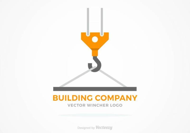 绞车建设矢量标志概念