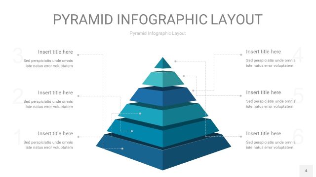 宝石蓝3D金字塔PPT信息图表4