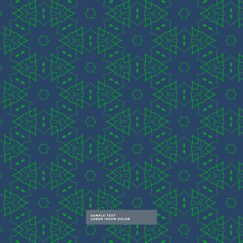 抽象形状绿色模式在蓝色背景中