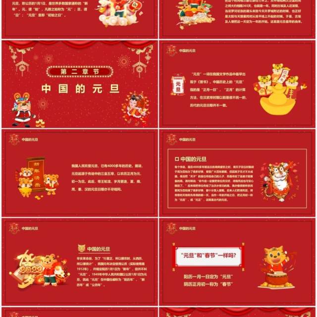 红色2022虎年喜迎元旦汇报PPT模板 红色2022虎年喜迎元旦汇报PPT模板