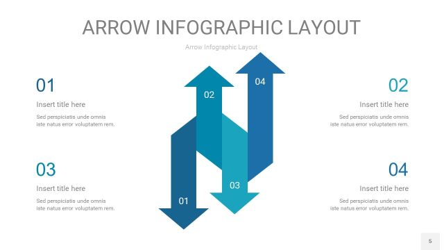 天蓝绿箭头PPT信息图表5