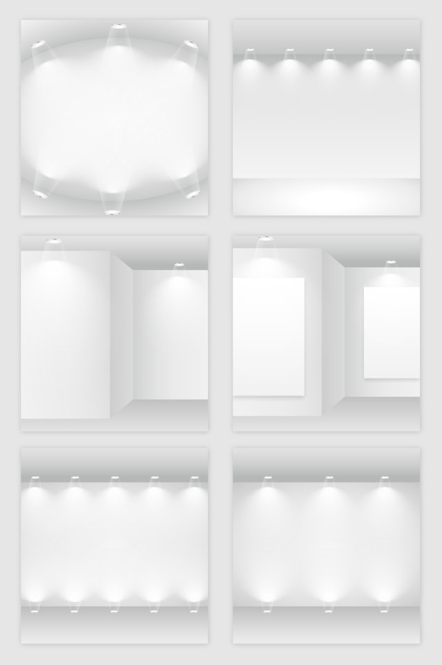 白色的空房子灯光模型矢量素材