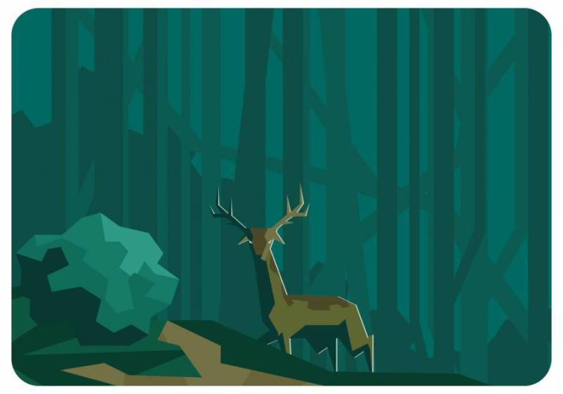 低聚森林和鹿矢量